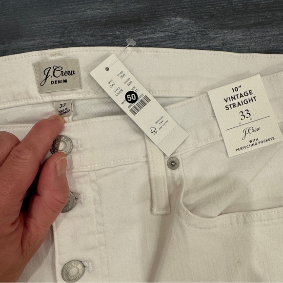 J. Crew 10" vintage slim-straight jean in white size 33 - Picture 3 of 7